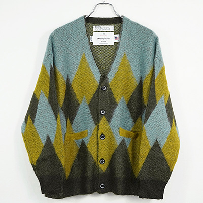 DAIRIKU [ Argyle Mohair Knit Cardigan ] Mint Green