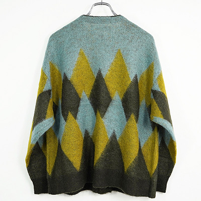 DAIRIKU [ Argyle Mohair Knit Cardigan ] Mint Green