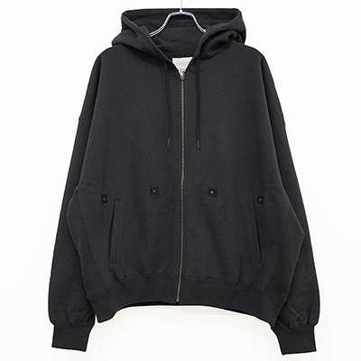 refomed [ "KINCHAKU" ZIPUP HOODIE ] BLACK