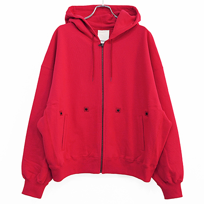 refomed [ "KINCHAKU" ZIPUP HOODIE ] RED