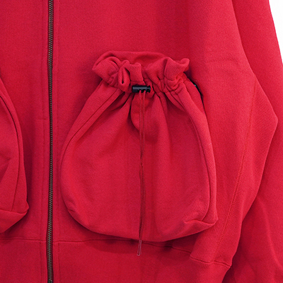 refomed [ "KINCHAKU" ZIPUP HOODIE ] RED