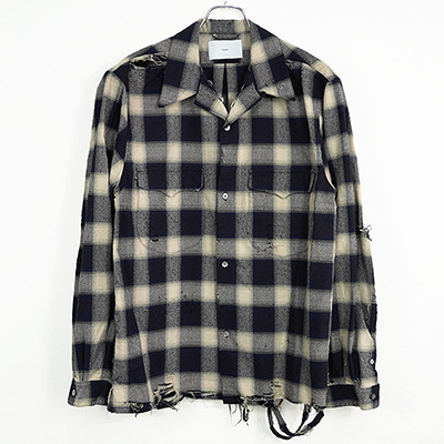 SUGARHILL [ OMBRE CRASHED SHIRT ] NAVY OMBRE