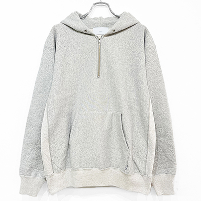 SUGARHILL [ AGED HALF ZIP-UP HOODIE ] AGED GRAY