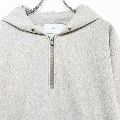 SUGARHILL [ AGED HALF ZIP-UP HOODIE ] AGED GRAY