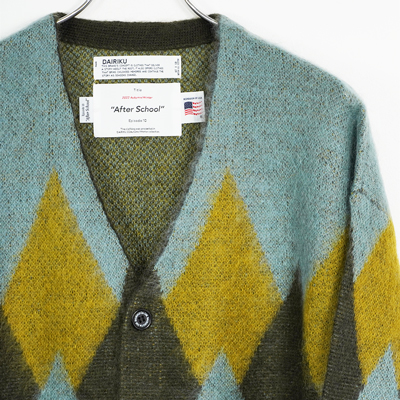 DAIRIKU [ Argyle Mohair Knit Cardigan ] Mint Green