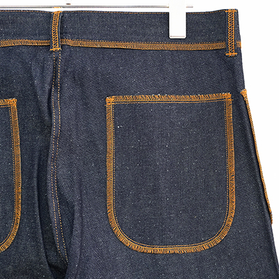 Sasquatchfabrix. [ DENIM FLARE PANTS "INSIDE OUT" ] NAVY