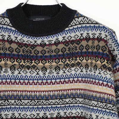 UNUSED [ US2255 (Fair isle crew neck sweater) ]