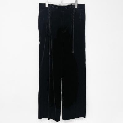 DAIRIKU [ "RIff" Lace-Up Velor Wide Slacks ] Black