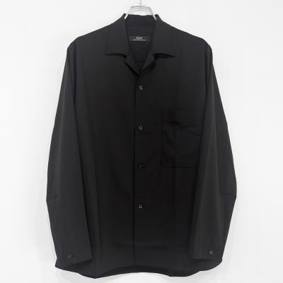 ESSAY [ WOOL OPEN COLLAR SHIRT (SH-1) ] BLACK WOOL