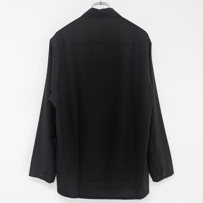 ESSAY [ WOOL OPEN COLLAR SHIRT (SH-1) ] BLACK WOOL