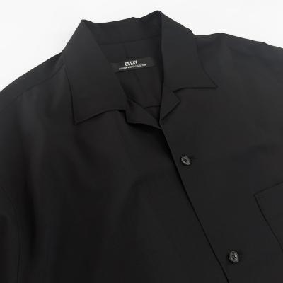ESSAY [ WOOL OPEN COLLAR SHIRT (SH-1) ] BLACK WOOL