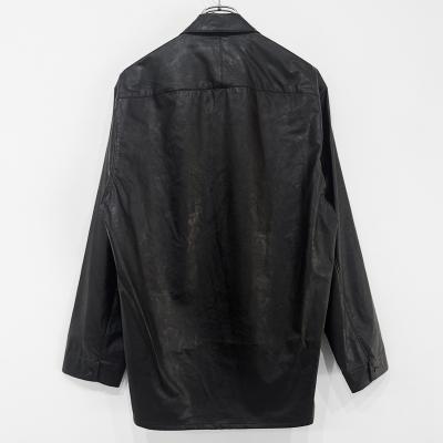 ESSAY [ SHADOW BLACK OPEN COLLAR SHIRT (SH-1) ] BLACK LEATHER
