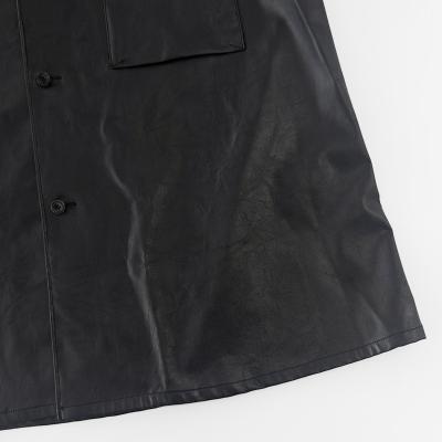 ESSAY [ SHADOW BLACK OPEN COLLAR SHIRT (SH-1) ] BLACK LEATHER