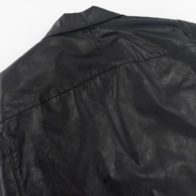 ESSAY [ SHADOW BLACK OPEN COLLAR SHIRT (SH-1) ] BLACK LEATHER