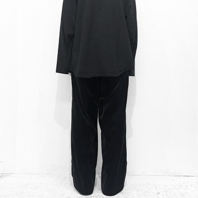 DAIRIKU [ "RIff" Lace-Up Velor Wide Slacks ] Black