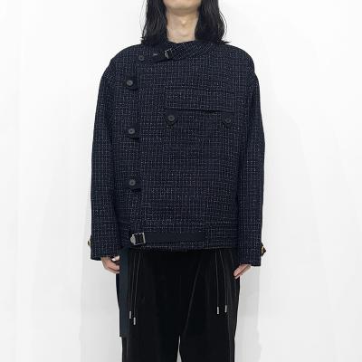 DAIRIKU [ Tweed Motocycle Jacket ] Black Check