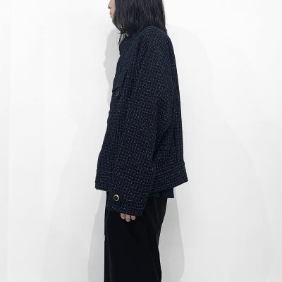 DAIRIKU [ Tweed Motocycle Jacket ] Black Check