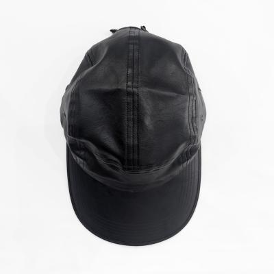 ESSAY [ LONGBRIM JET CAP (A-1) ] BLACK LEATHER