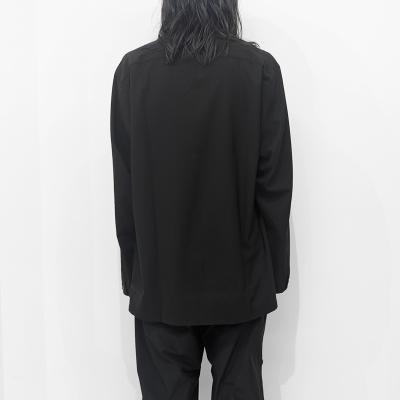 ESSAY [ WOOL OPEN COLLAR SHIRT (SH-1) ] BLACK WOOL