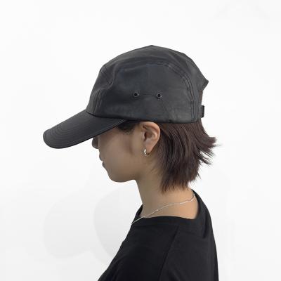 ESSAY [ LONGBRIM JET CAP (A-1) ] BLACK LEATHER