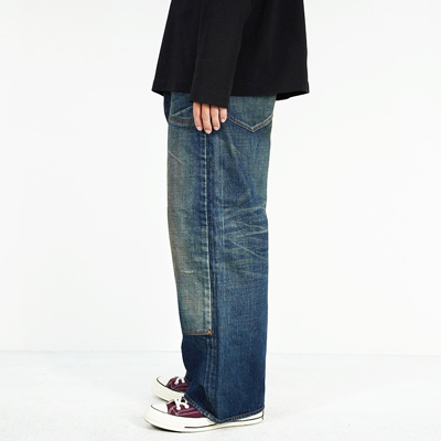 SUGARHILL [ MUSTY FADED DOUBLE KNEE DENIM PANTS ] FADED INDIGO