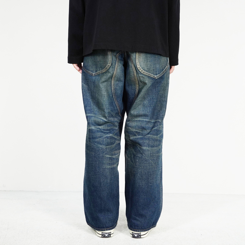 SUGARHILL [ MUSTY FADED DOUBLE KNEE DENIM PANTS ] FADED INDIGO