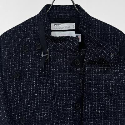DAIRIKU [ Tweed Motocycle Jacket ] Black Check