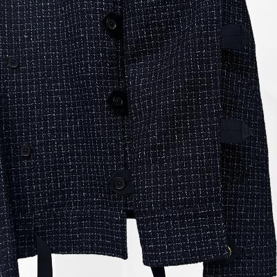 DAIRIKU [ Tweed Motocycle Jacket ] Black Check