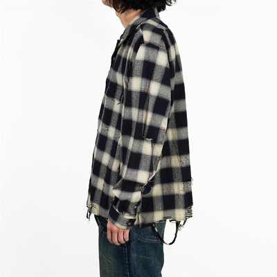 SUGARHILL [ OMBRE CRASHED SHIRT ] NAVY OMBRE