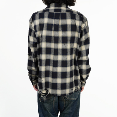 SUGARHILL [ OMBRE CRASHED SHIRT ] NAVY OMBRE