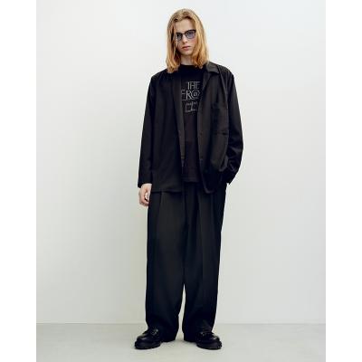 ESSAY [ WOOL OPEN COLLAR SHIRT (SH-1) ] BLACK WOOL