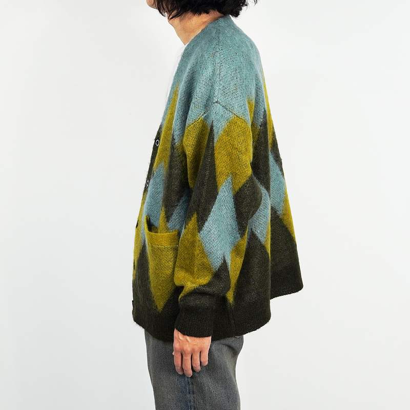 DAIRIKU [ Argyle Mohair Knit Cardigan ] Mint Green | ロイド・エフ