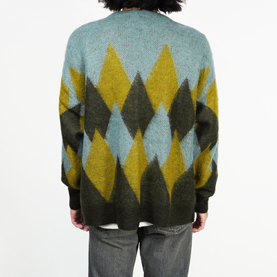 DAIRIKU [ Argyle Mohair Knit Cardigan ] Mint Green