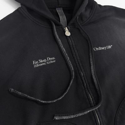 SHINYAKOZUKA [ WASHED ORDINARY OLD STYLE ZIP HOODIE ] WASHED BLACK