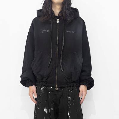 SHINYAKOZUKA [ WASHED ORDINARY OLD STYLE ZIP HOODIE ] WASHED BLACK