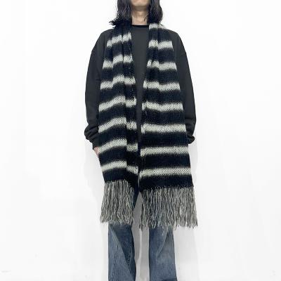 SUGARHILL [ MOHAIR STRIPE MUFFLER ] MINT STRIPE