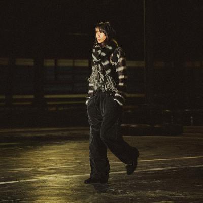 SUGARHILL [ MOHAIR STRIPE MUFFLER ] MINT STRIPE