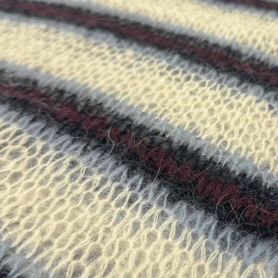 SUGARHILL [ MOHAIR STRIPE MUFFLER ] WINE STRIPE
