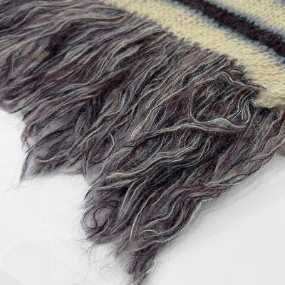 SUGARHILL [ MOHAIR STRIPE MUFFLER ] WINE STRIPE