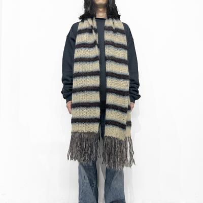 SUGARHILL [ MOHAIR STRIPE MUFFLER ] WINE STRIPE