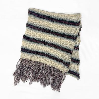 SUGARHILL [ MOHAIR STRIPE MUFFLER ] WINE STRIPE