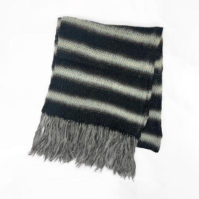 SUGARHILL [ MOHAIR STRIPE MUFFLER ] MINT STRIPE