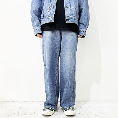 refomed [ RIGHT HANDED DENIM PANTS "USED" ] USED WASH