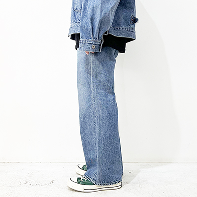 refomed [ RIGHT HANDED DENIM PANTS "USED" ] USED WASH