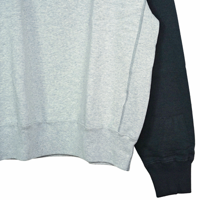 UNUSED [ US2100 (crew neck sweat) ] GRAY×BLACK