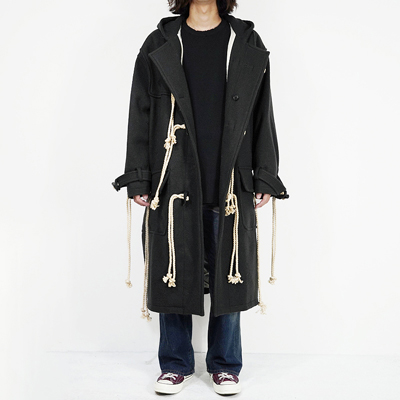 SUGARHILL [ CORDED DUFFLE COAT ] CHARCOAL BLACK