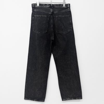 URU [ COTTON DENIM B 5 POCKET WIDE PANTS ] BLACK