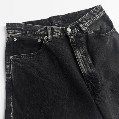 URU [ COTTON DENIM B 5 POCKET WIDE PANTS ] BLACK