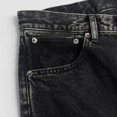 URU [ COTTON DENIM B 5 POCKET WIDE PANTS ] BLACK
