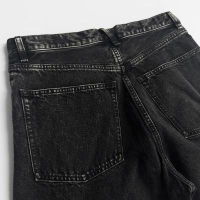 URU [ COTTON DENIM B 5 POCKET WIDE PANTS ] BLACK
